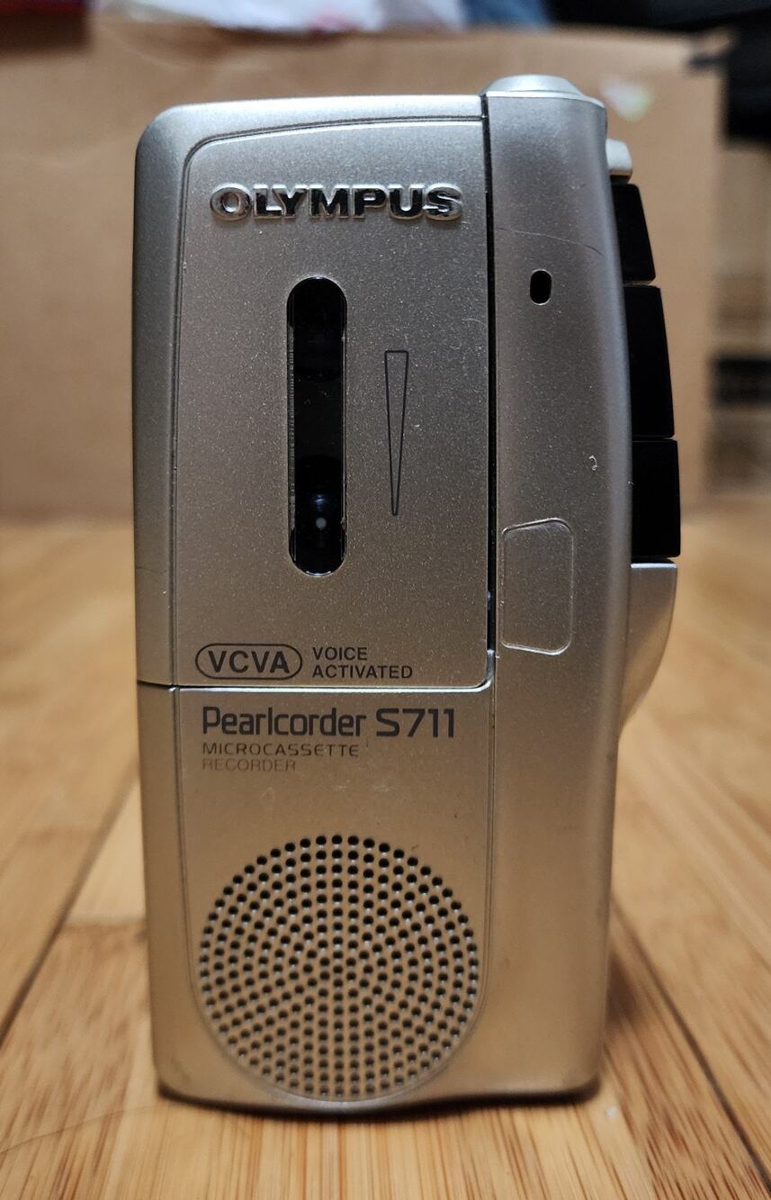 Olympus Pearlcorder S711 Microcassette Voice Recorder Handheld Tested Working